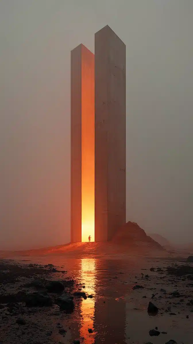 Brutalist Obelisk On Mars