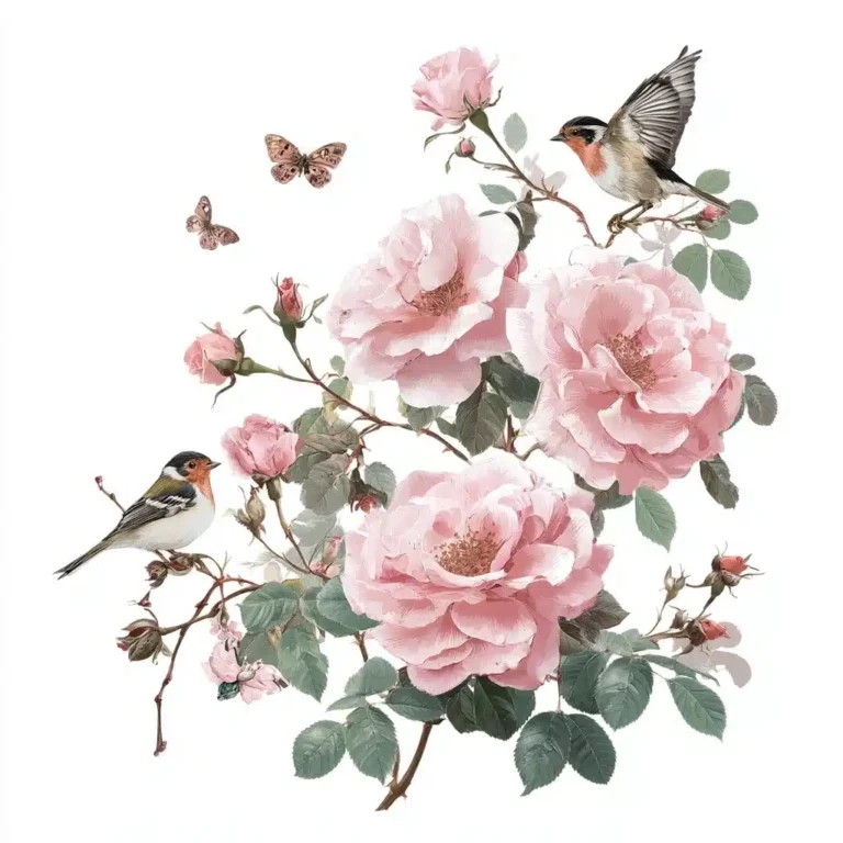 Sticker-Style Rose Garland