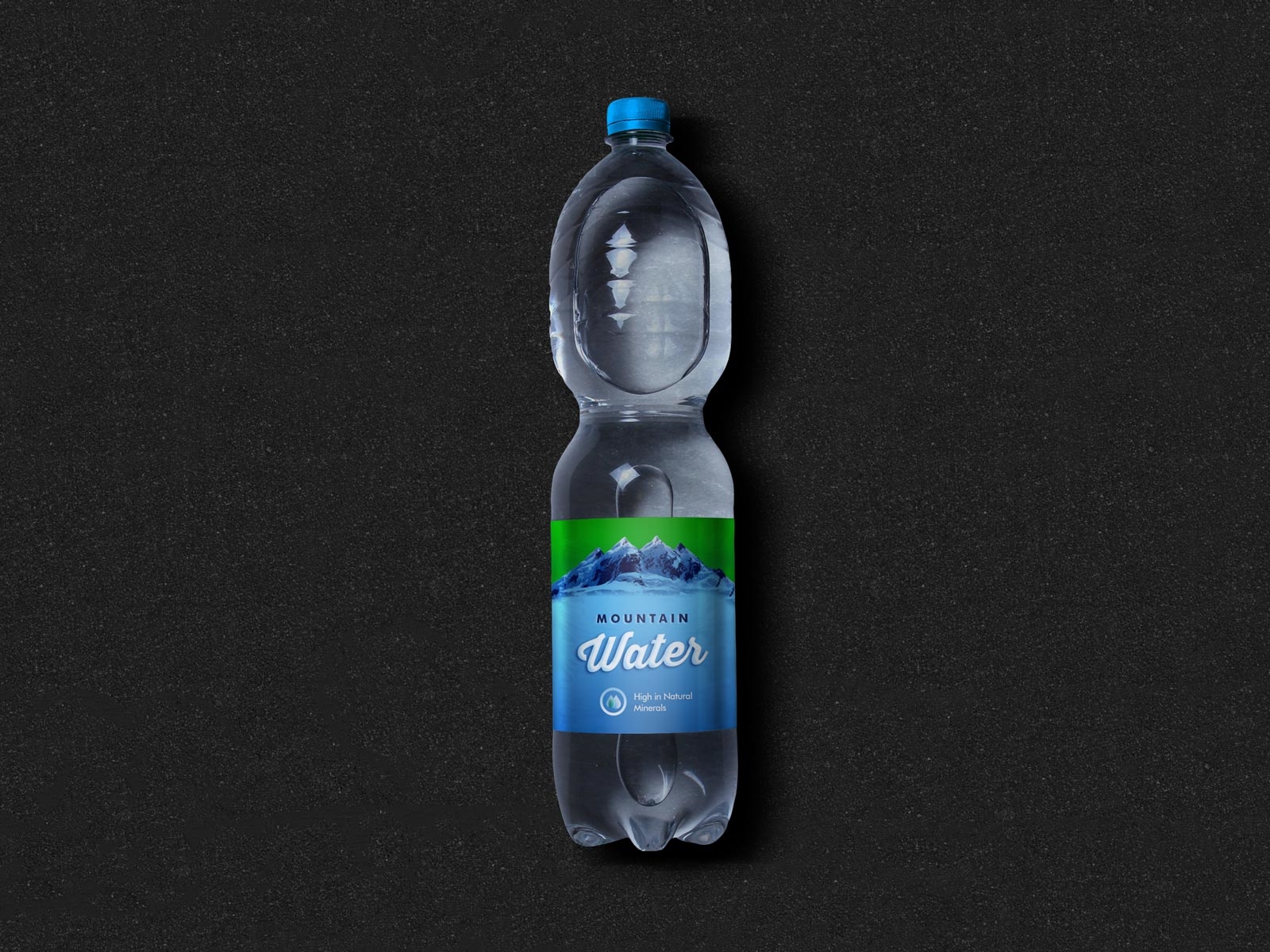 1-Liter Water Bottle Mockup Placed on the Surface in Top View FREE PSD