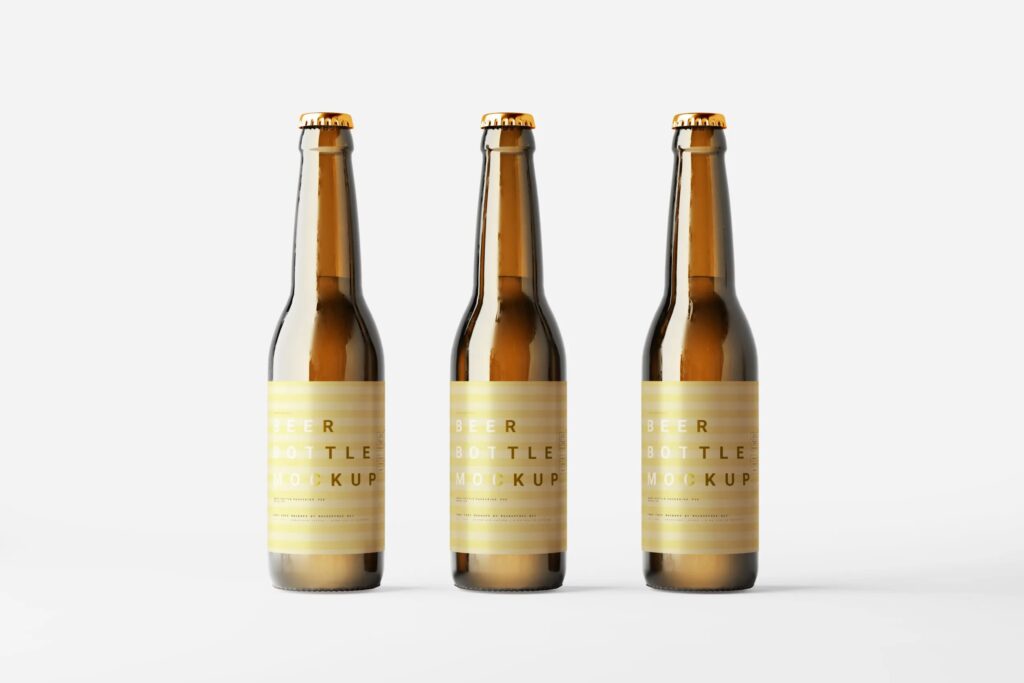 10 Mockups of Slim Beer Bottles in Varied Visions