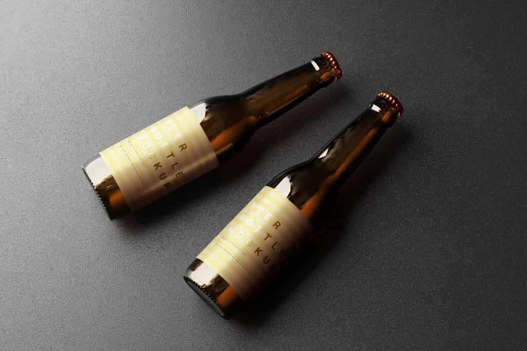 10 Mockups of Slim Beer Bottles in Varied Visions
