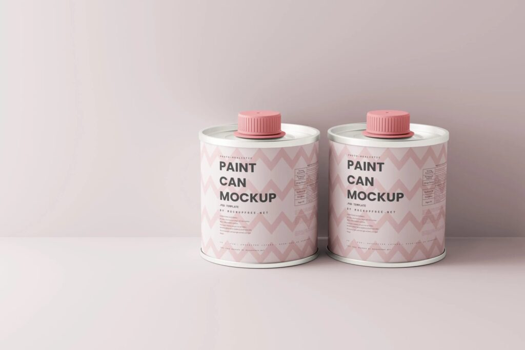 10 Paint Can Mockups in Different Visions
