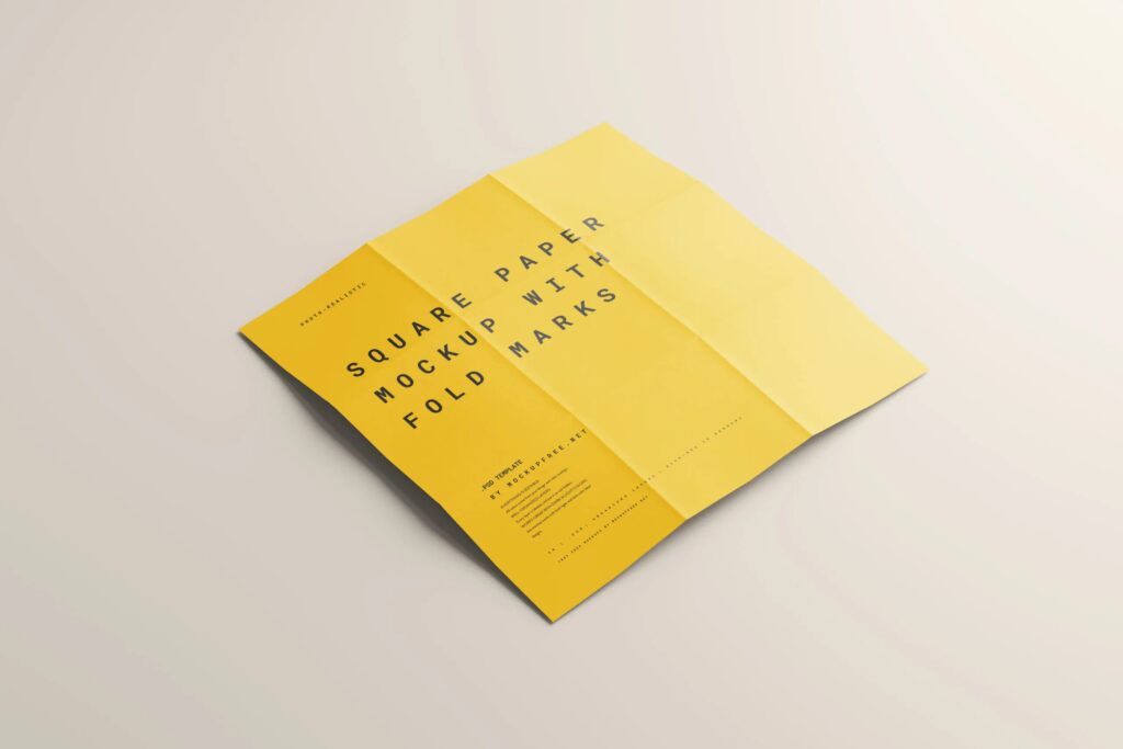 10 Paper Mockup with Fold Marks in Distinct Views