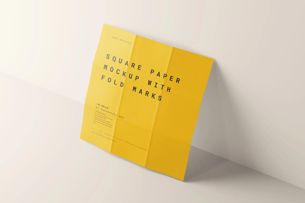 10 Paper Mockup with Fold Marks in Distinct Views