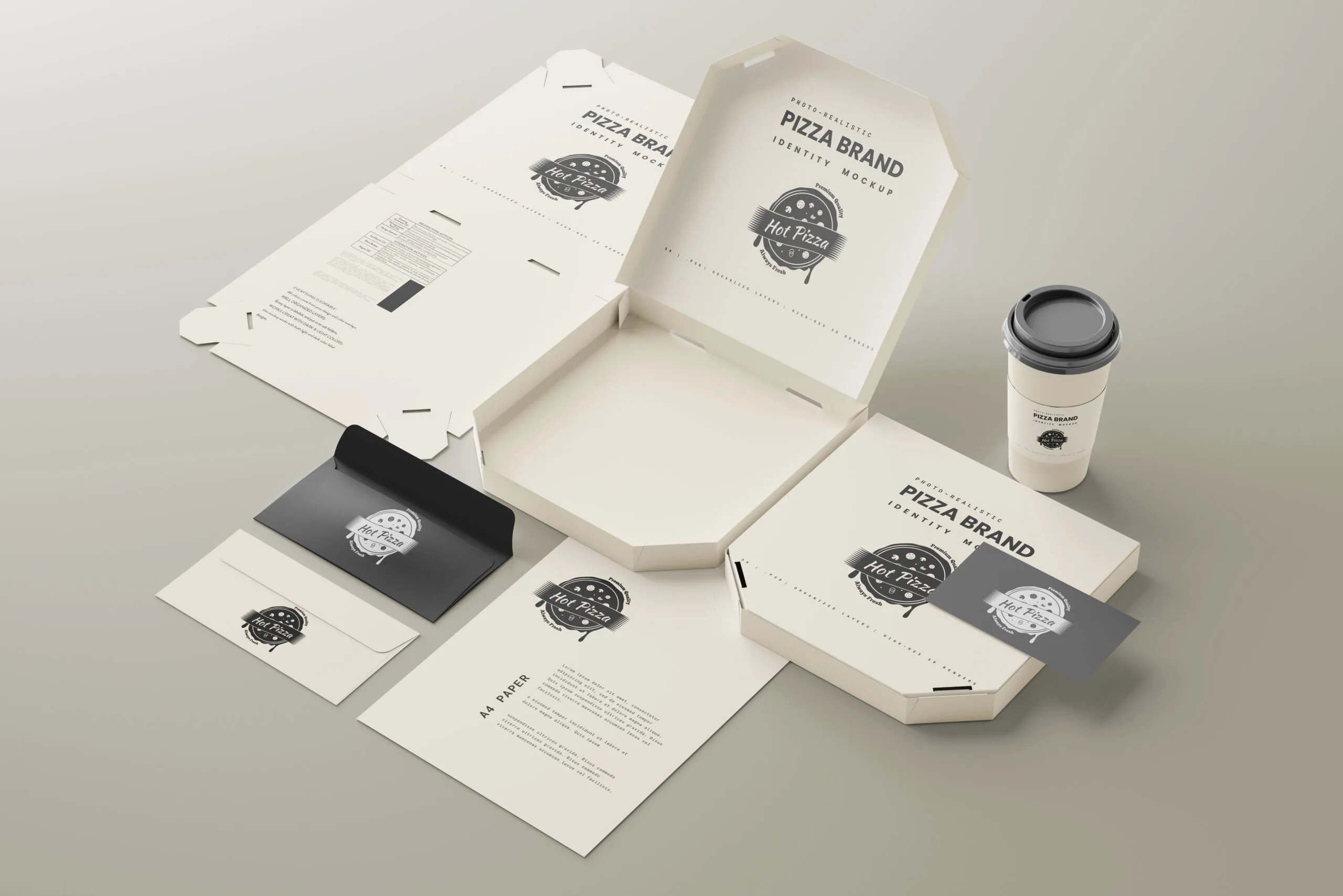 10 Pizza Branding Mockups in Different Visions FREE PSD