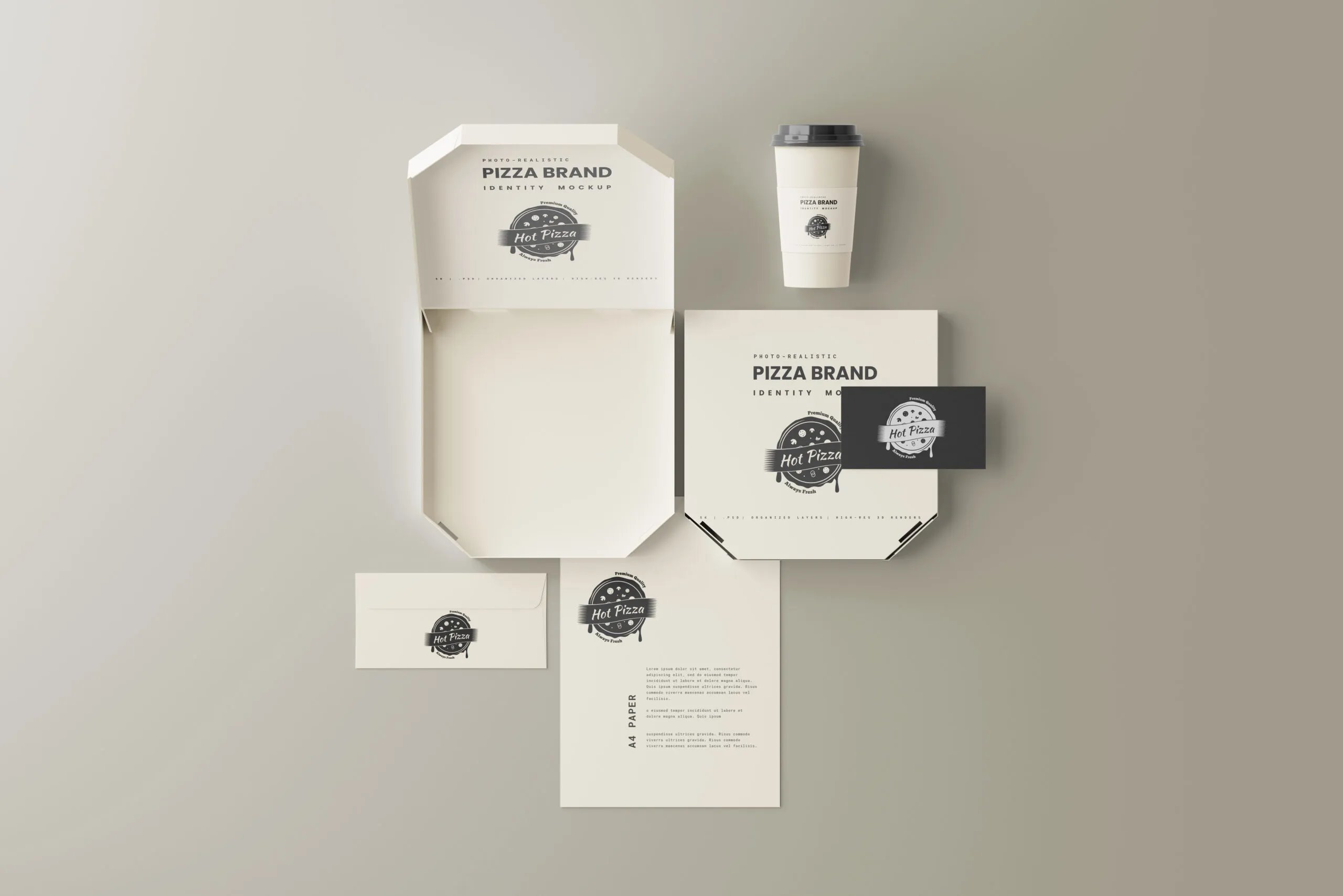 10 Pizza Branding Mockups in Different Visions FREE PSD