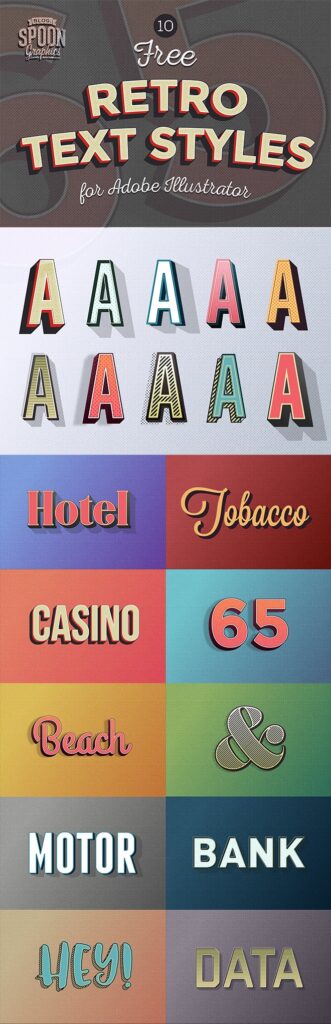 10 Retro Illustrator Text Effects