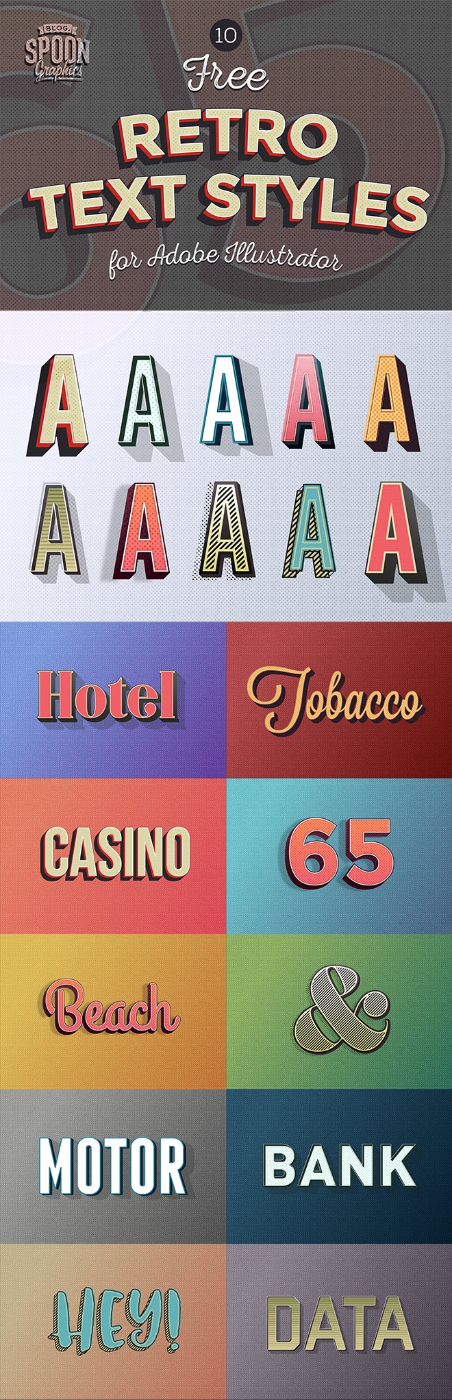 10 Retro Text Effects FREE PSD