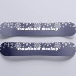 10 Snowboards Mockups in Different Sights