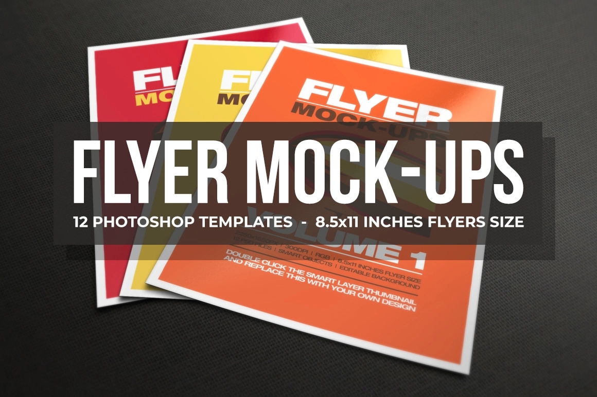10 US Letter Size Flyer Mockups FREE PSD