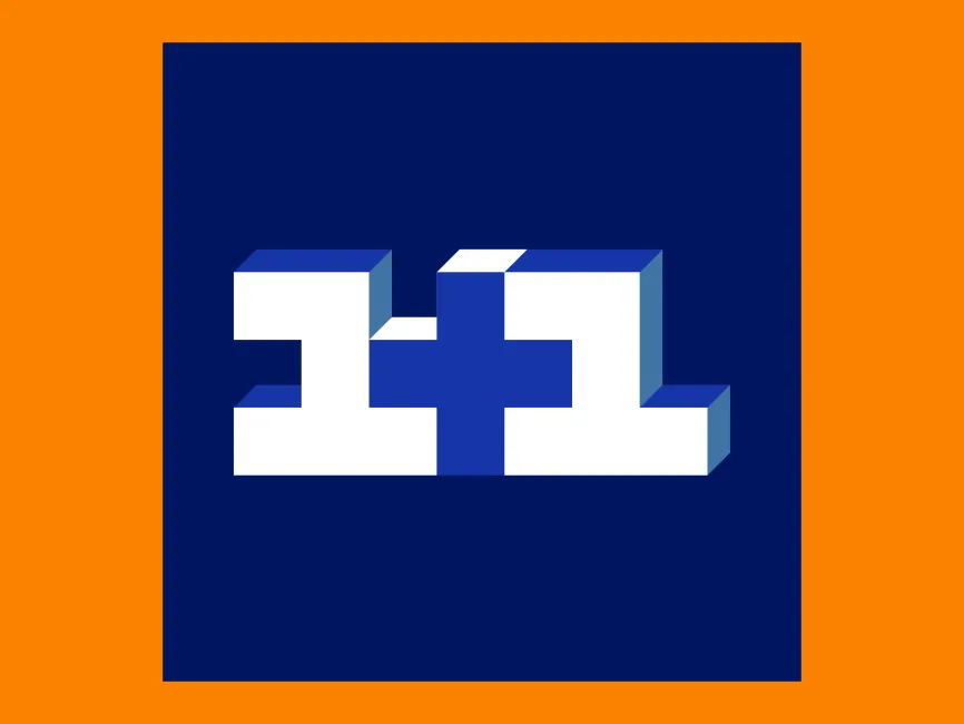 1+1 Blue Logo