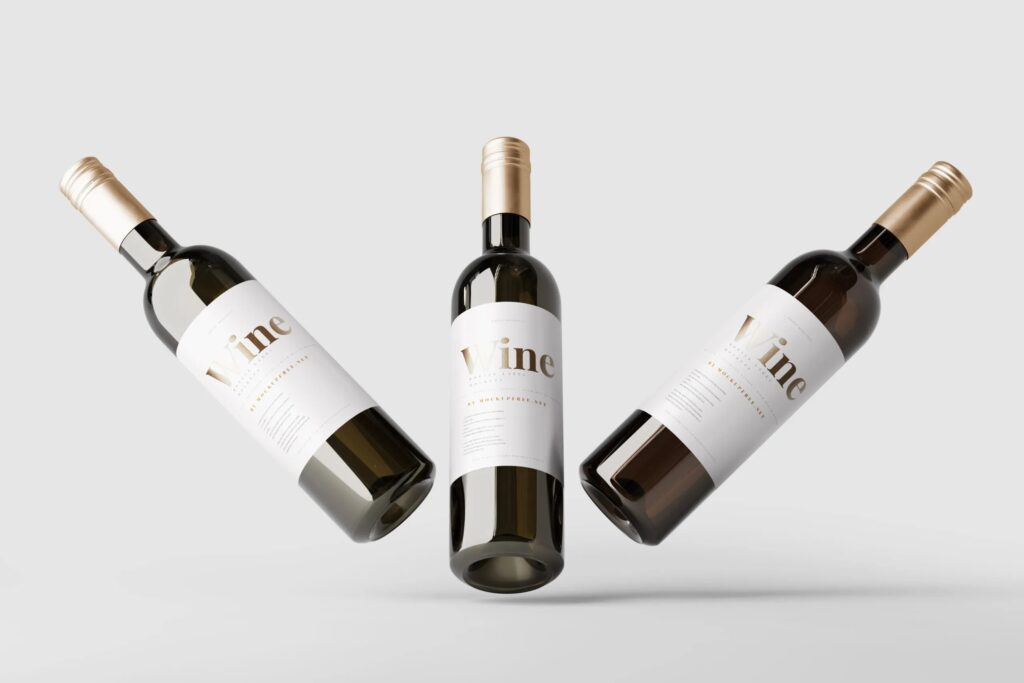 11 Wine Bottles Mockups in Distinct Views