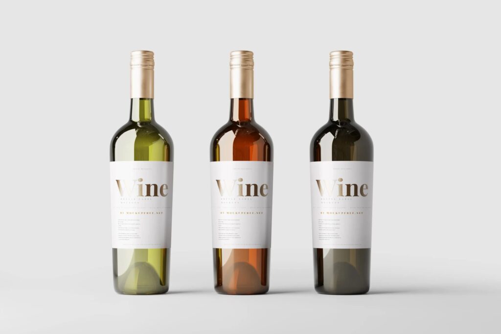 11 Wine Bottles Mockups in Distinct Views