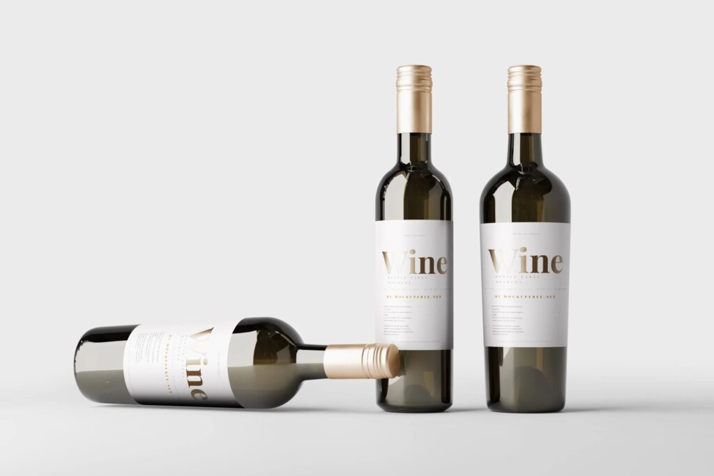 11 Wine Bottles Mockups in Distinct Views