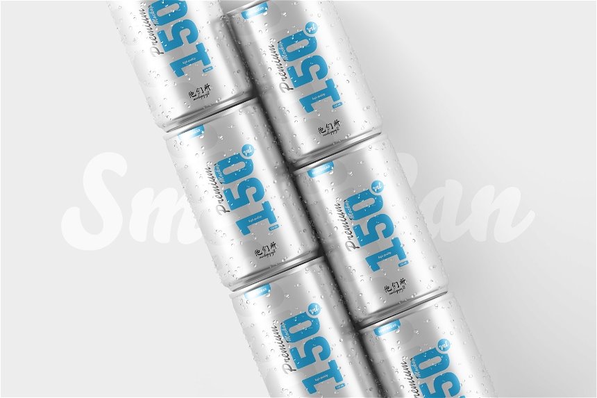 150ml Soda Can Mockup in 3 Shots