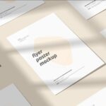 2 A4 Flyer / Poster Mockups with Shadow Overlay mockup preview