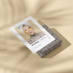 2 A6 Flyer on Marble Stone Mockups with Shadows mockup preview
