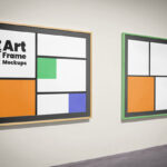 2 Art Gallery Frames Mockup on the Wall