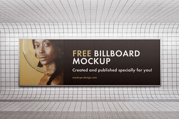 2 Billboard Mockups Hanged on Subway Wall in Varied Views