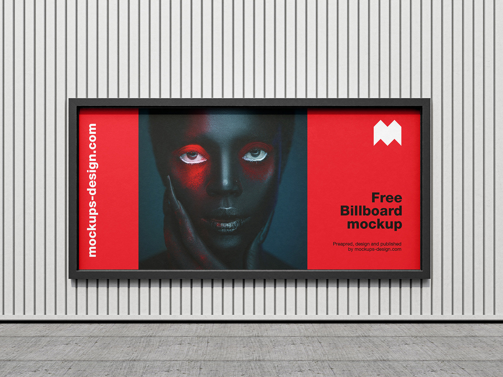 2 Billboard mockups on Corrugated Sheet in Front and Perspective Sight FREE PSD