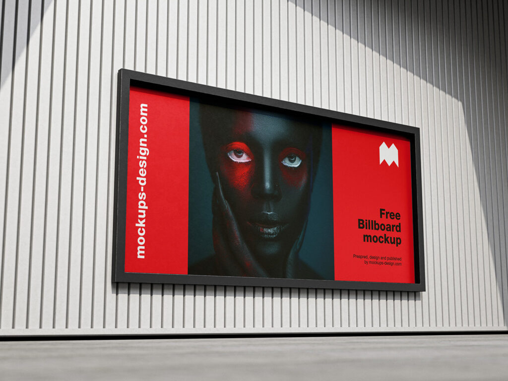 2 Billboard mockups on Corrugated Sheet in Front and Perspective Sight