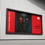 2 Billboard mockups on Corrugated Sheet in Front and Perspective Sight