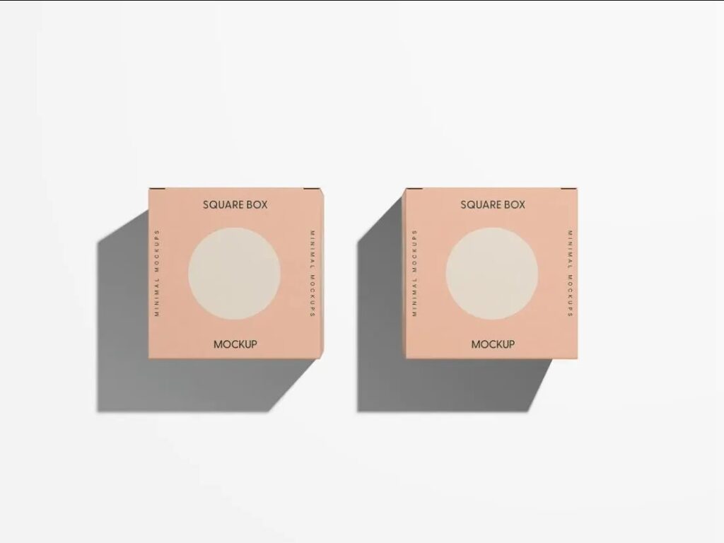 2 Boxes Mockup in Top Sight