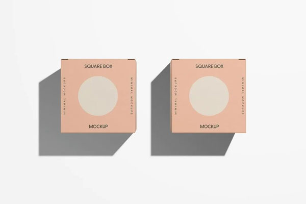 2 Boxes Mockup in Top Sight