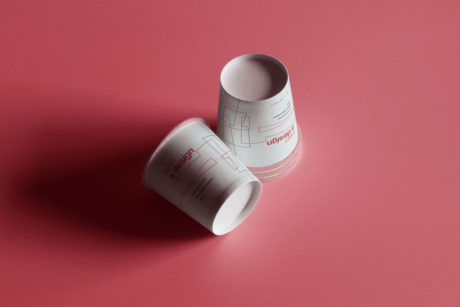 2 Free Coffee Cup Mockup in Facing View PSD Template