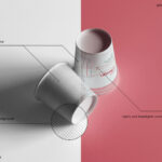 2 Coffee Cup Mockup in Facing View