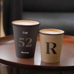 2 Coffee Cups Mockup in Tray and Dim Background