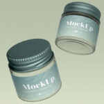2 Cosmetic Glass Jar Mockups in Different Views