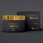 2 Cosmetic Mockups Featuring Cream Jar and the Packaging Box