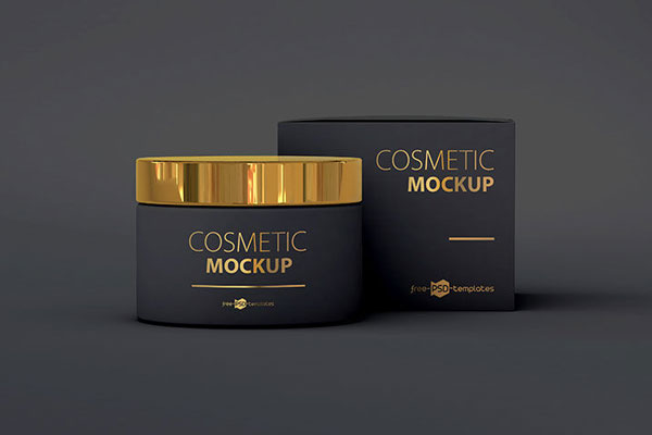 2 Cosmetic Mockups Featuring Cream Jar and the Packaging Box