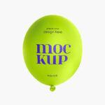 2 Different Shots of Green Balloon Mockup