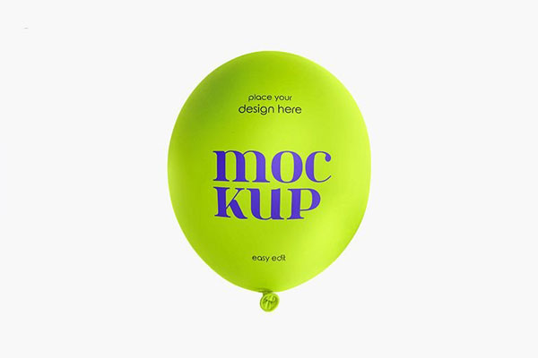 2 Different Shots of Green Balloon Mockup