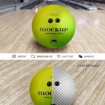 2 Different Shots of Bowling Ball Mockups