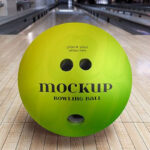 2 Different Shots of Bowling Ball Mockups