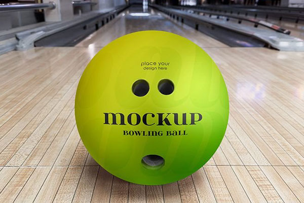 2 Different Shots of Bowling Ball Mockups