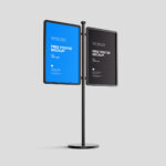 2 Double Poster Stand Mockups in Varied Sights