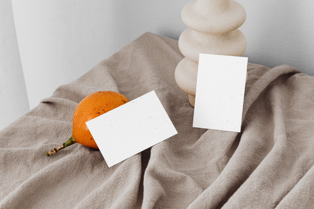 2 Eco Paper Cards Mockups in Perspective View