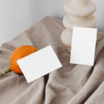 2 Eco Paper Cards Mockups in Perspective View