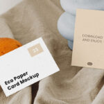 2 Eco Paper Cards Mockups in Perspective View