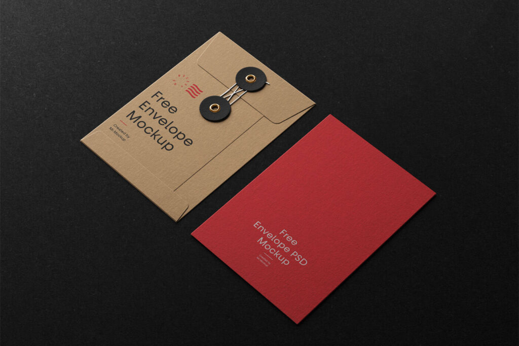 2 Envelopes with Strings Mockup mockup preview