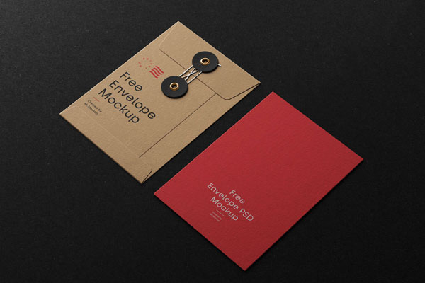 2 Envelopes with Strings Mockup