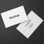 2 Floating Business Cards Mockup in Front View