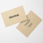 2 Floating Business Cards Mockup in Front View