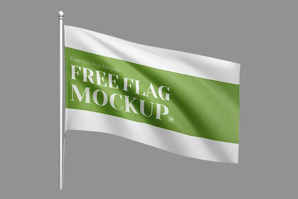 2 Flying Flag Mockups in Different Angles