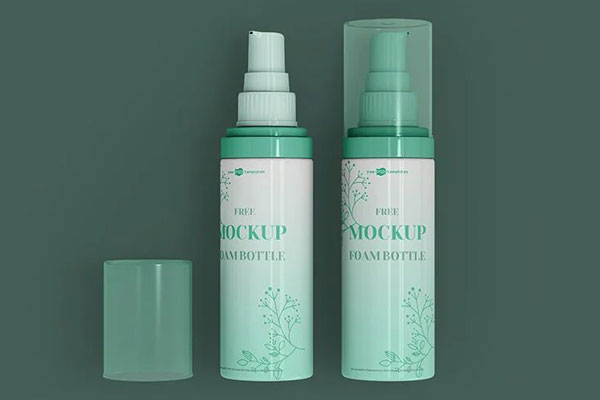2 Foam Bottle Mockups in Different Angles