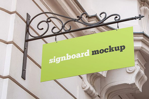 Two Rectangular Shop Signboard Mockups